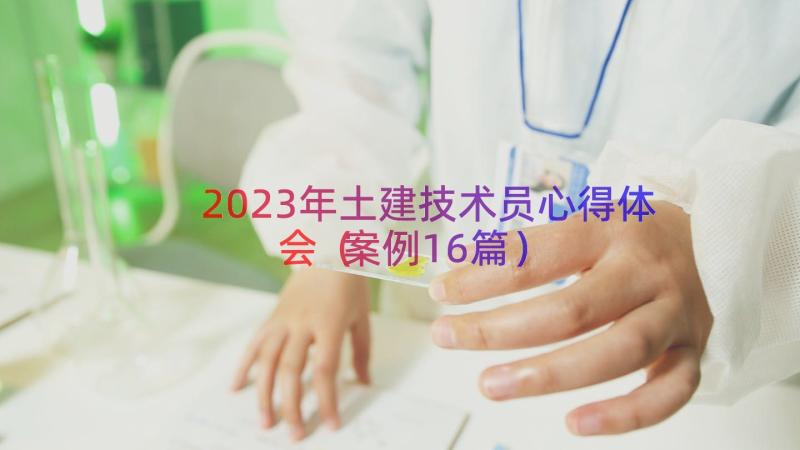 2023年土建技术员心得体会（案例16篇）