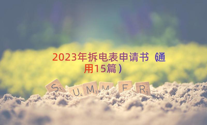 2023年拆电表申请书（通用15篇）