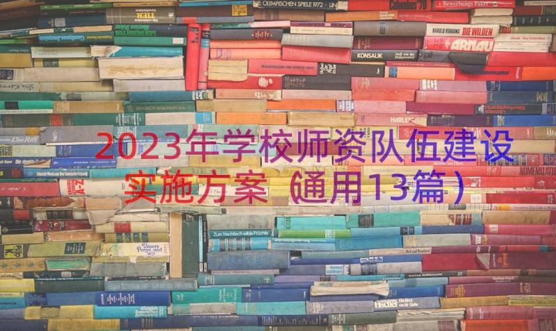 2023年学校师资队伍建设实施方案（通用13篇）