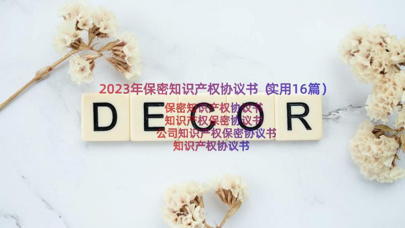 2023年保密知识产权协议书（实用16篇）