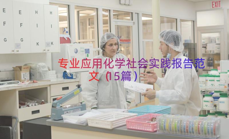 专业应用化学社会实践报告范文（15篇）