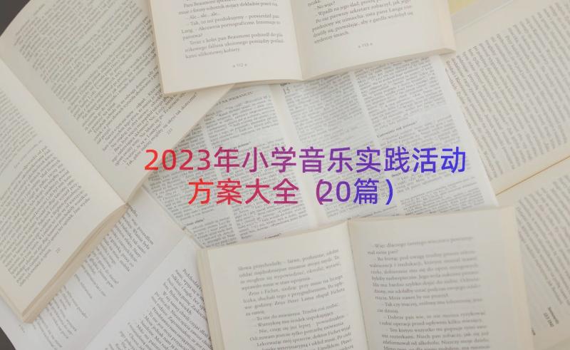 2023年小学音乐实践活动方案大全（20篇）