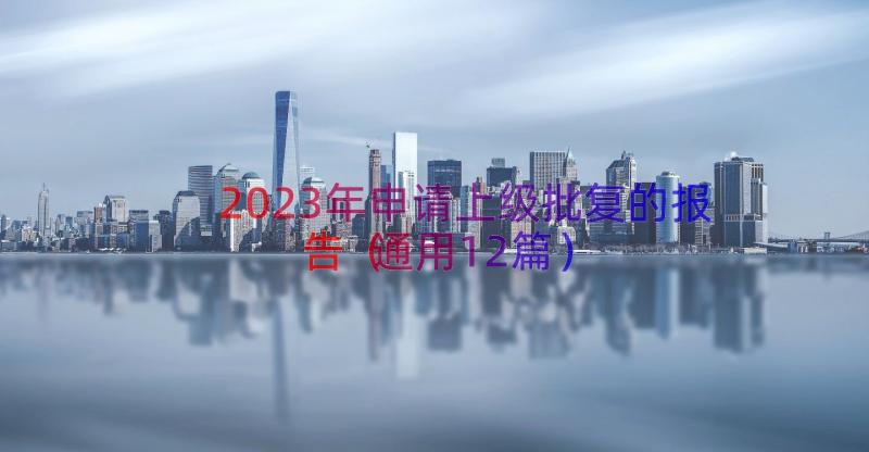 2023年申请上级批复的报告（通用12篇）