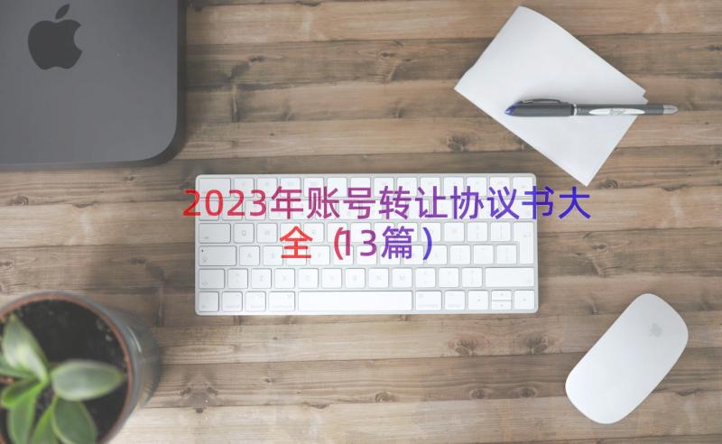 2023年账号转让协议书大全（13篇）