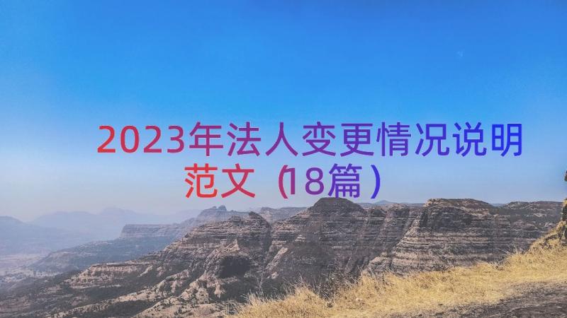 2023年法人变更情况说明范文（18篇）