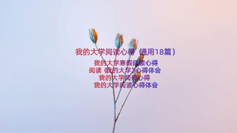 我的大学阅读心得（通用18篇）