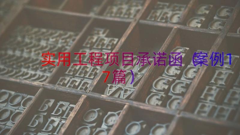 实用工程项目承诺函（案例17篇）