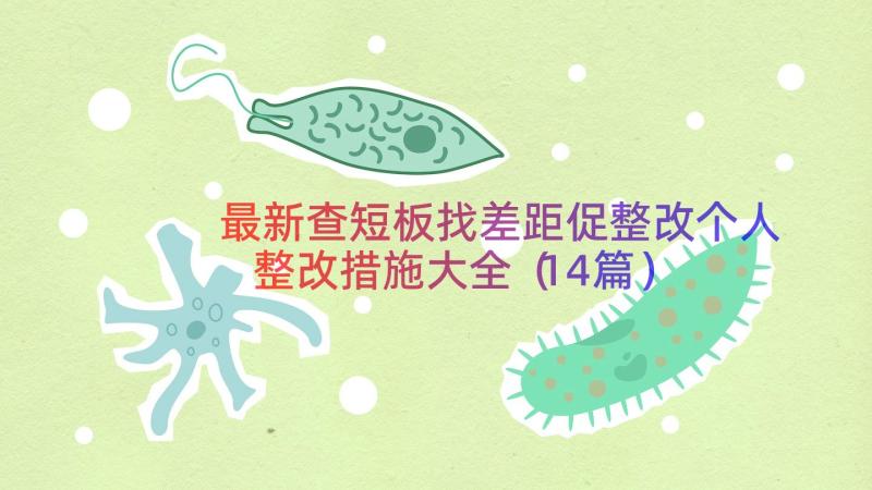 最新查短板找差距促整改个人整改措施大全（14篇）