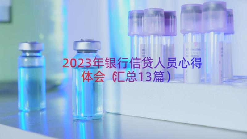 2023年银行信贷人员心得体会（汇总13篇）