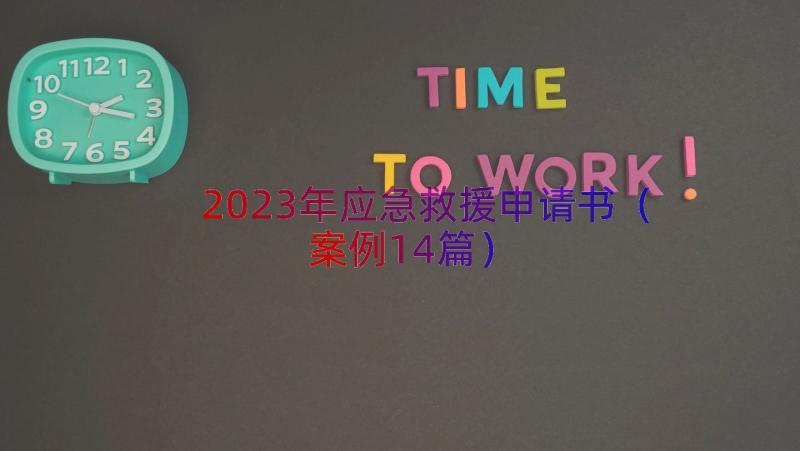 2023年应急救援申请书（案例14篇）