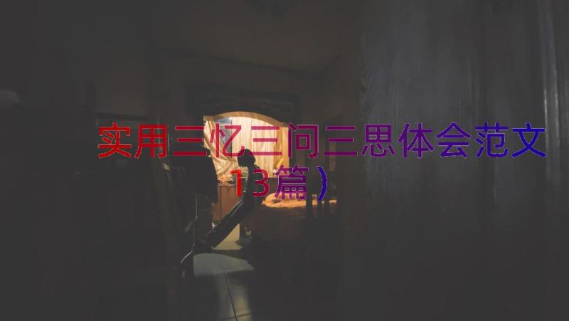 实用三忆三问三思体会范文（13篇）