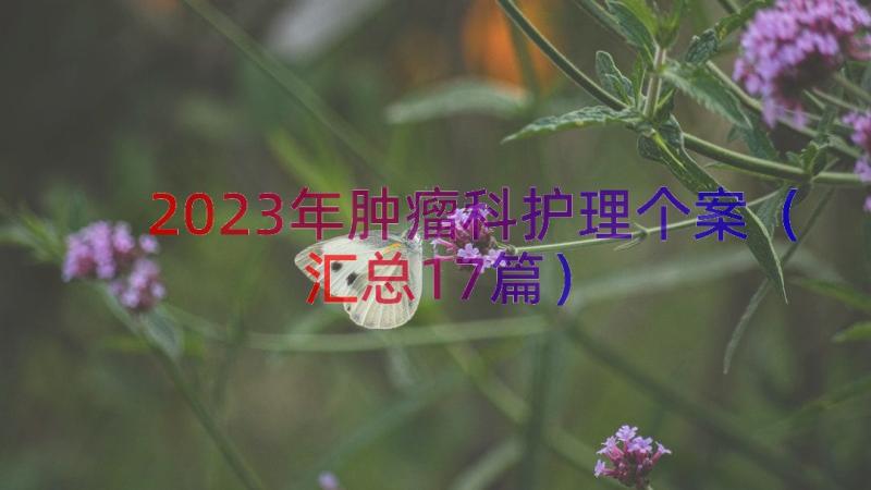 2023年肿瘤科护理个案（汇总17篇）