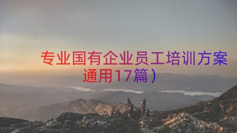 专业国有企业员工培训方案（通用17篇）