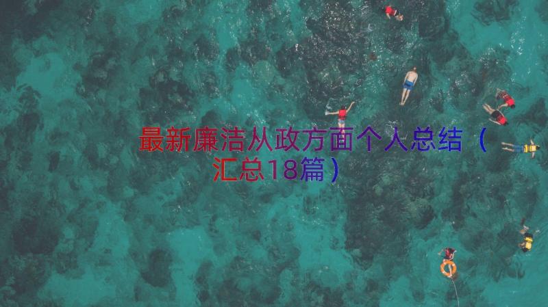 最新廉洁从政方面个人总结（汇总18篇）