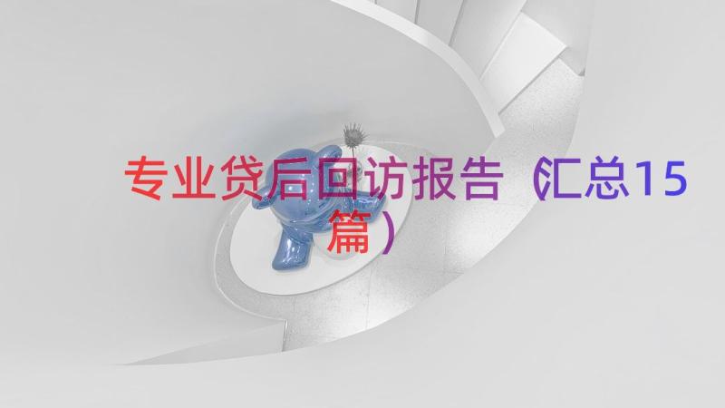 专业贷后回访报告（汇总15篇）