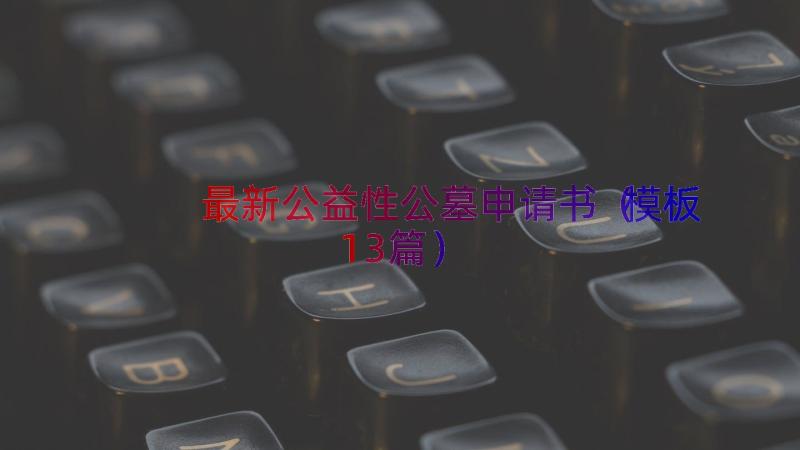 最新公益性公墓申请书（模板13篇）