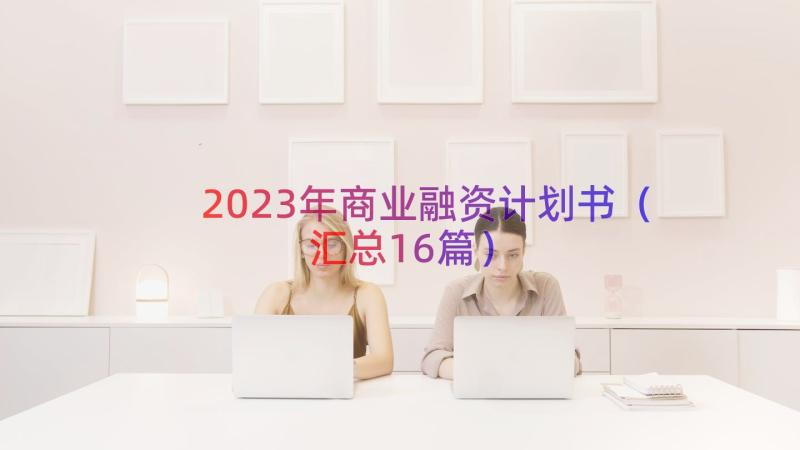 2023年商业融资计划书（汇总16篇）