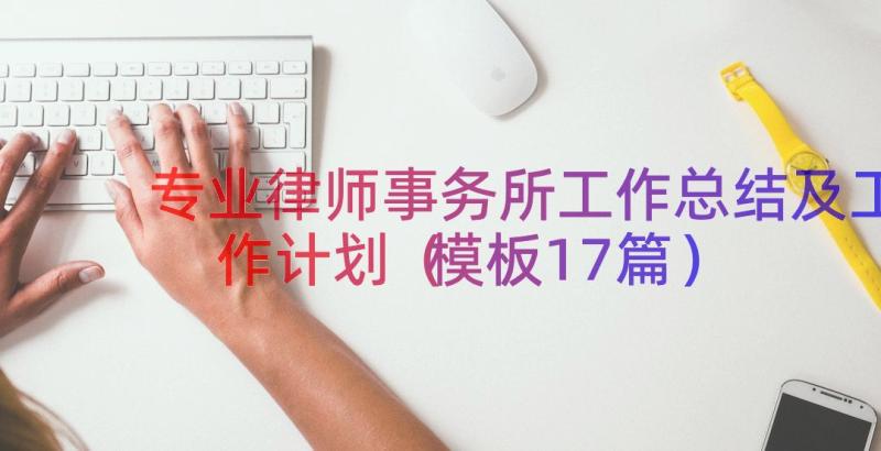 专业律师事务所工作总结及工作计划（模板17篇）