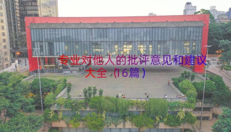 专业对他人的批评意见和建议大全（16篇）