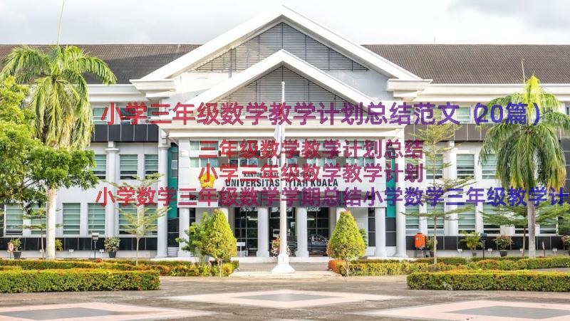 小学三年级数学教学计划总结范文（20篇）