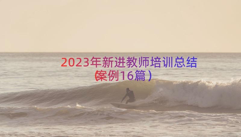 2023年新进教师培训总结（案例16篇）