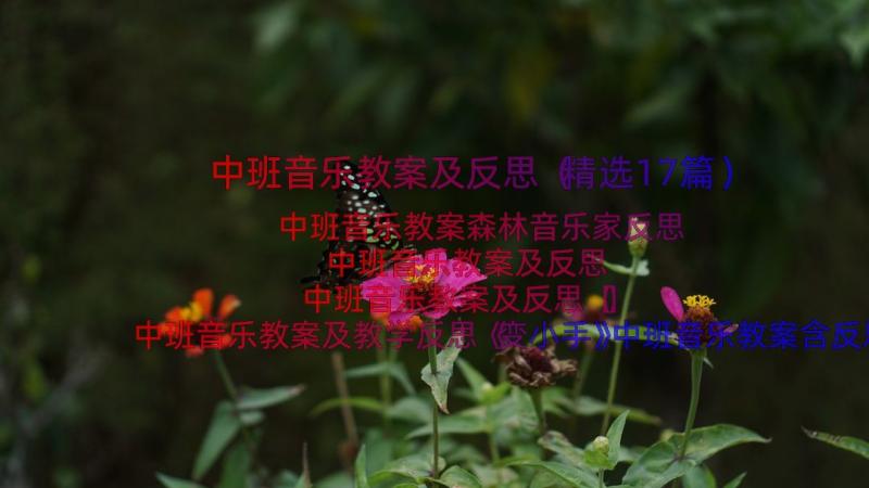 中班音乐教案及反思（精选17篇）