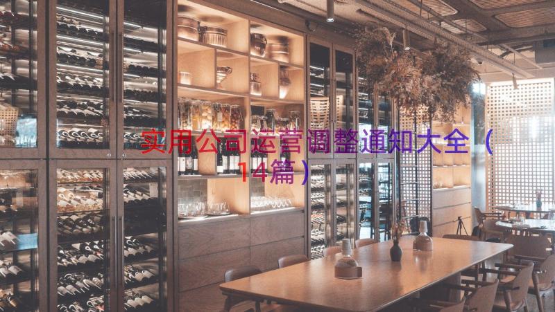 实用公司运营调整通知大全（14篇）