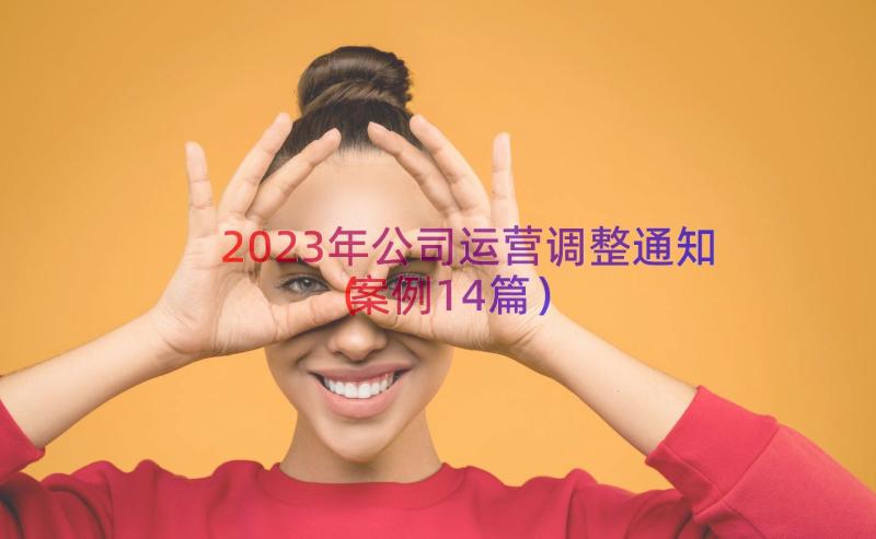 2023年公司运营调整通知（案例14篇）