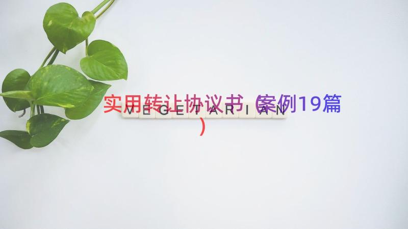 实用转让协议书（案例19篇）