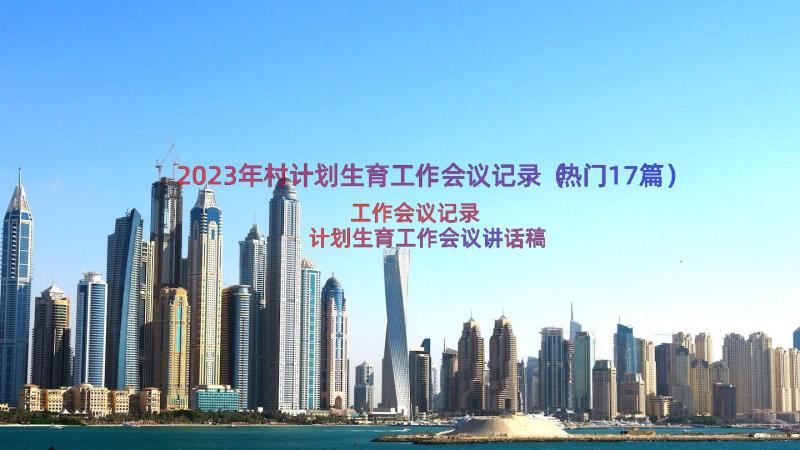 2023年村计划生育工作会议记录（热门17篇）