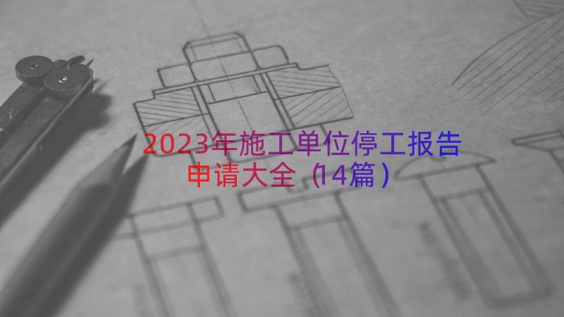 2023年施工单位停工报告申请大全（14篇）