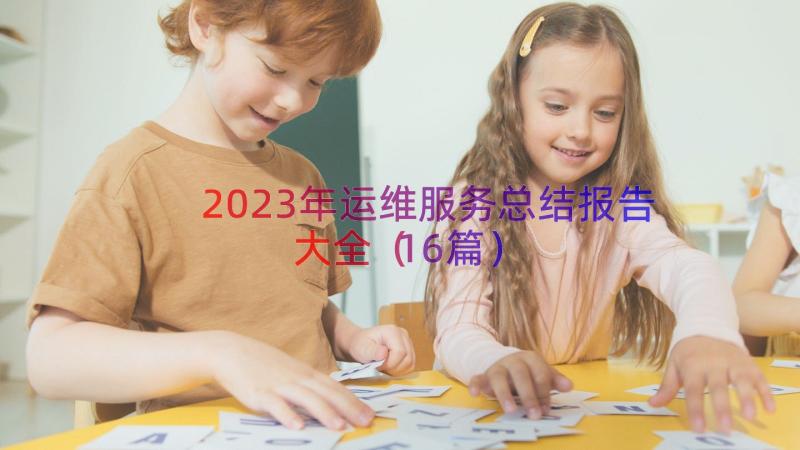 2023年运维服务总结报告大全（16篇）