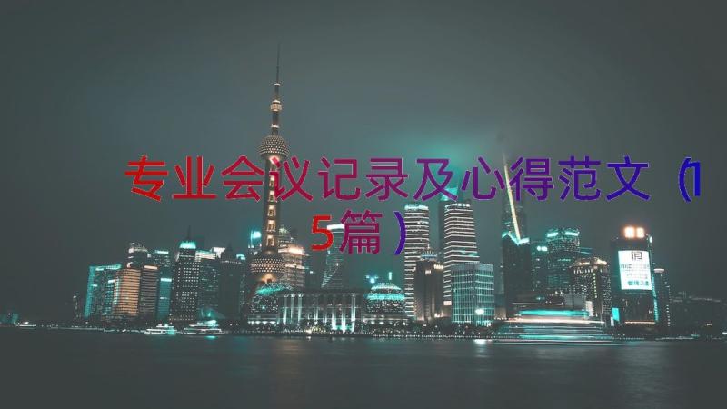 专业会议记录及心得范文（15篇）