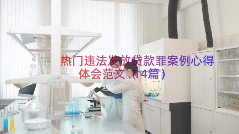 热门违法发放贷款罪案例心得体会范文（14篇）