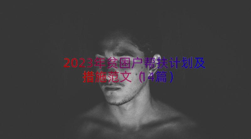 2023年贫困户帮扶计划及措施范文（14篇）