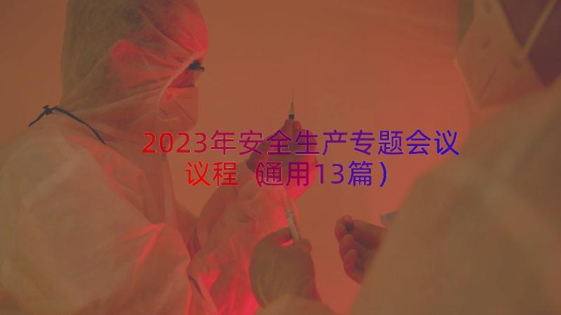 2023年安全生产专题会议议程（通用13篇）