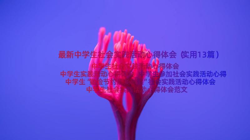 最新中学生社会实践活动心得体会（实用13篇）