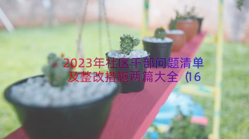 2023年社区干部问题清单及整改措施两篇大全（16篇）