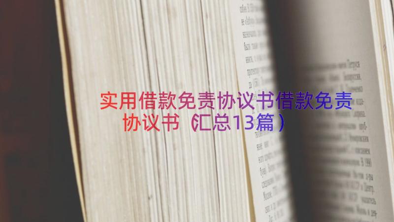 实用借款免责协议书借款免责协议书（汇总13篇）