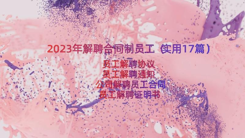 2023年解聘合同制员工（实用17篇）