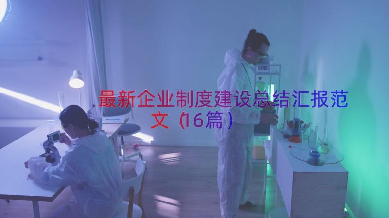 最新企业制度建设总结汇报范文（16篇）