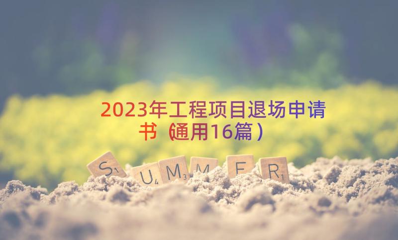 2023年工程项目退场申请书（通用16篇）