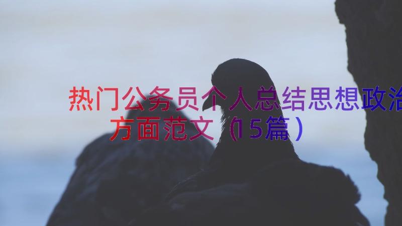 热门公务员个人总结思想政治方面范文（15篇）