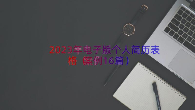 2023年电子版个人简历表格（案例16篇）