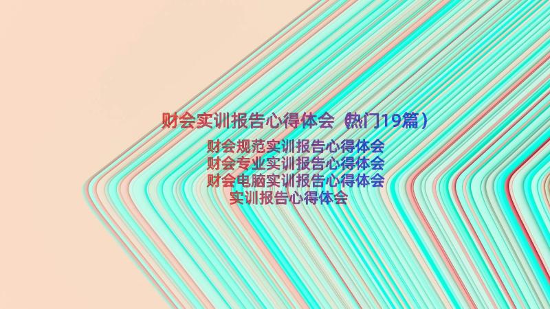 财会实训报告心得体会（热门19篇）