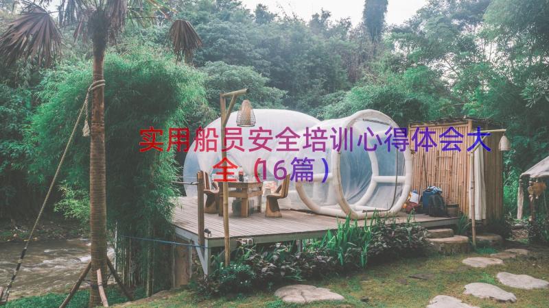 实用船员安全培训心得体会大全（16篇）