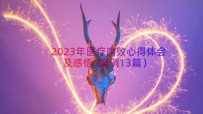 2023年医疗腐败心得体会及感悟（案例13篇）