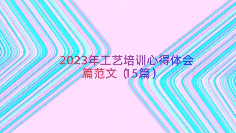 2023年工艺培训心得体会篇范文（15篇）