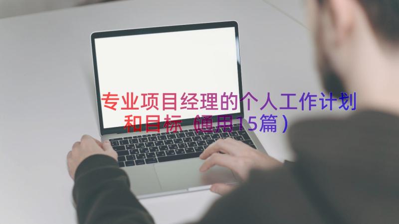 专业项目经理的个人工作计划和目标（通用15篇）