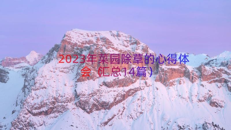 2023年菜园除草的心得体会（汇总14篇）